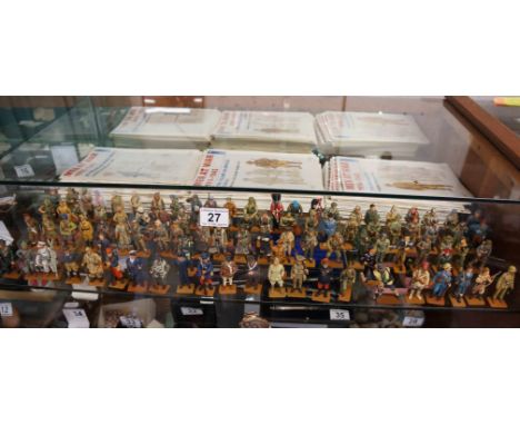 Large collection (95) metal Del Prado 'Men at War' model soldiers with certificates