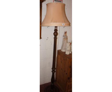 Oak standard lamp and shade