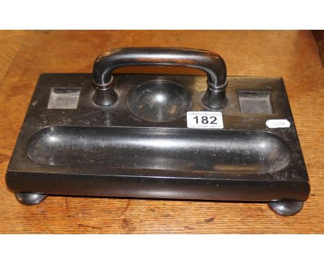 Ebonised Victorian desk tidy