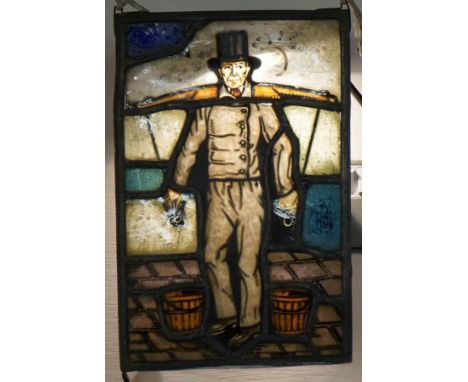 Small leaded and stained glass panel - Yolk carrier