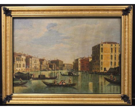 Painting Venice, oil on canvas, with frame 82x63x3 cm. Indicative shipping costs in Italy: 80€ and Europe: 170€.  82x62x3cm, 