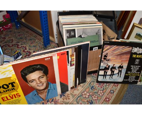 ONE BOX OF LP VINYL RECORDS, approximately seventy two Elvis Presley LPs, Pot Luck, Christmas Album, That's The Way it is, et