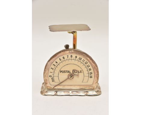 EARLY 20TH CENTURY SILVER POSTAL SCALES, hallmarked 'Levi &amp; Salaman' Birmingham 1913, approximate gross weight 284.0 gram