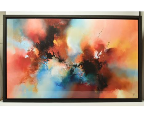 SIMON KENNY (IRISH 1976) 'THE SEARCH FOR HARMONY', a signed limited edition print on canvas depicting a colourful celestial v