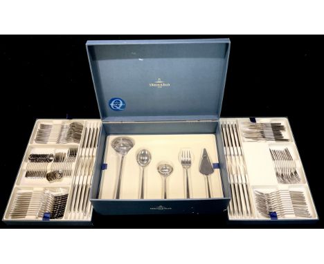 A Villroy &amp; Boch Premium Quality canteen, of flatware, for twelve, ladel, fish slice and fork, fish knives and forks, cak