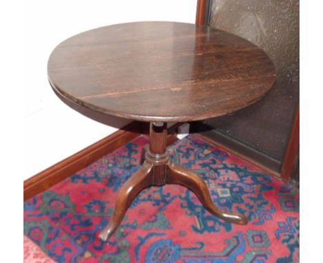 George III oak tripod table. Condition report: see terms and conditions