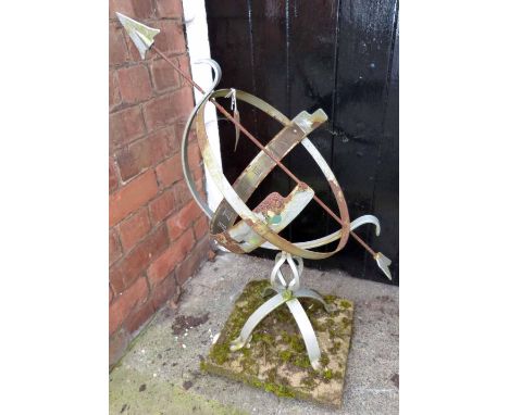 Metal ware orbital sundial. Condition report: see terms and conditions