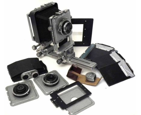 Plaubel Monorail camera half plate, also Leica light meter. Condition report: see terms and conditions