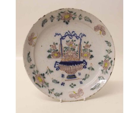 Delft plate. Condition report: see terms and conditions. This lot is sold subject to V.A.T. Therefore £100 hammer price will 