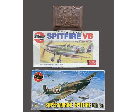 4 x various items comprising 2 x vintage Airfix 1:72 scale Supermarine Spitfire model kits in original boxes comprising a Mk 