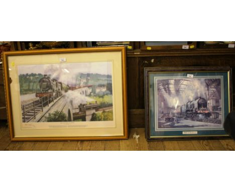 After Alan Ward Over and Under at Midford Lithograph signed in pencil 37cm x 60cm After Phillip D. Hawkins 'On Time' Lithogra
