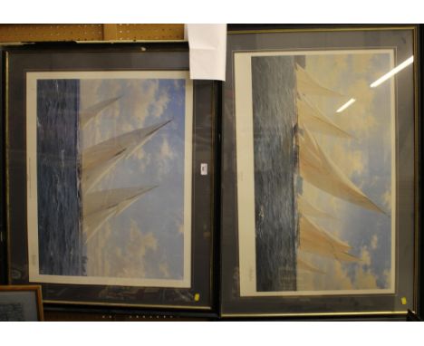 Steven Dews 'Britannia 1933, Racing in the Solent' Lithograph signed in pencil 539/850, 48cm x 83cm Together with Steven Dews