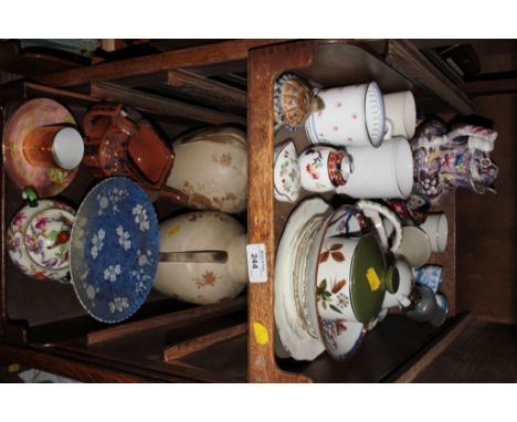 A pair of Royal Windsor vases, a Wade tortoise and a variety of other ceramics including two Royal Wocester saucers
