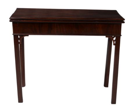 A George III mahogany card table, circa 1780, 73cm high, 89cm wide, 42cm deep