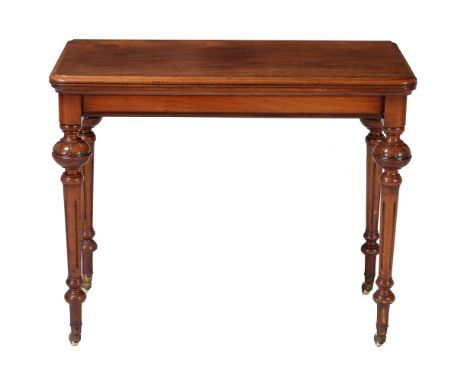 A Victorian walnut card table, circa 1870, in the manner of Holland &amp; Sons, 76cm high, 91cm wide, 45cm deep      Provenan