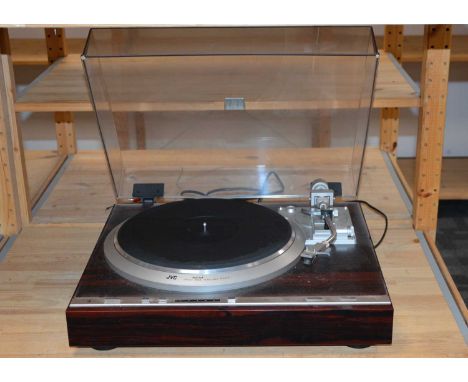 JVC Turntable System, JVC Direct Drive Turntable System Quartz Lock QL-Y3F s/n 12500129 sound condition light scratching to l