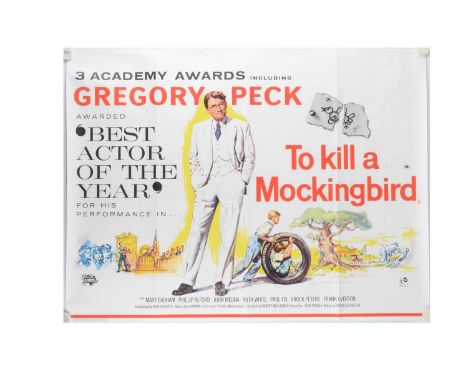 To Kill A Mockingbird (1964) Quad Poster, UK Quad poster for this film starring Gregory Peck based on the Harper Lee Novel - 