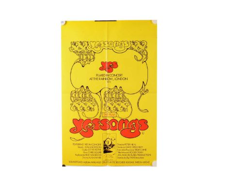 Yes Posters, seven copies of 'Yessongs - The Film' - original UK poster from 1976 with Roger Dean Artwork - folded and in ver