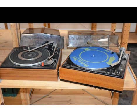 Garrard Turntables, two Garrard Turntables one Transcription AP 76 model lid has small piece cut out together with a Garrard 