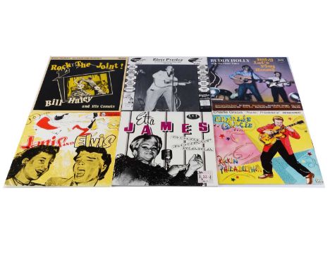10" Rock n Roll LPs, twelve mainly reissue 10" Rock n Roll LPs with artists comprising Elvis Presley, Janis and Elvis, Gene V