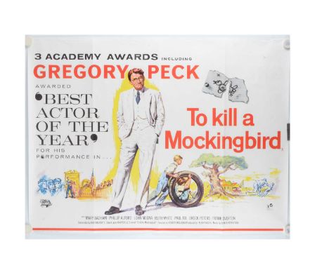 To Kill A Mockingbird (1964) Quad Poster, UK Quad poster for this film starring Gregory Peck based on the Harper Lee Novel - 