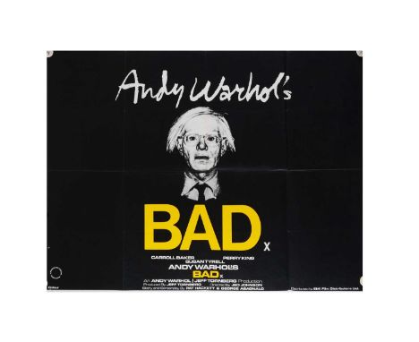 Andy Warhol's Bad (1977) UK Quad poster, UK Quad poster for the Andy Warhol produced film starring Carroll Baker with strikin
