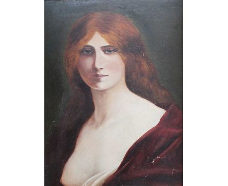 British School (20th century) Head and Shoulders Portrait of a LadyOil on board, 36.5cm by 26.5cm 