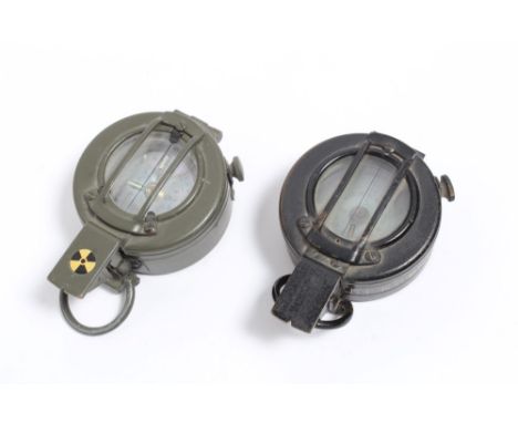Second World War British Military Officers' Compass MKIII dated 1944 by T.G. Co. Ltd, together with another post war compass 