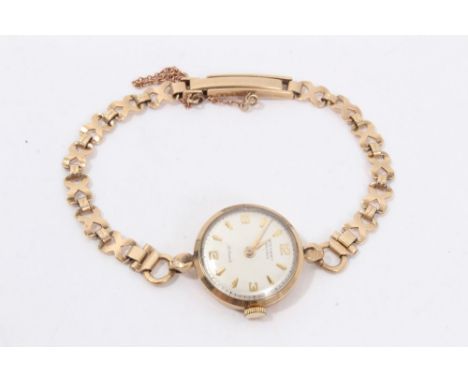 Ladies Rotary Maximus 21 jewels 9ct gold wristwatch on 9ct gold braceletCondition report: Total weight 12.2g