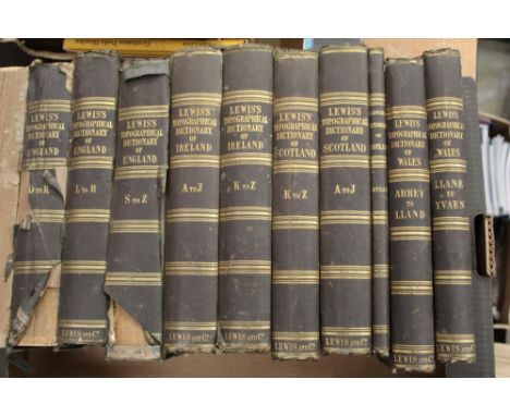 Lewis's Topographical Dictionary of England, fifth edition 1845, in four volumes, Dictionary of Ireland, two volumes, second 