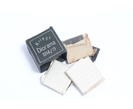 Group of interesting German First World War glass photographic slides captioned 'Kriegs Diorama 1914/15' various scenes inclu