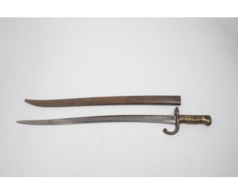 First World War French 1866 Chassepot bayonet in scabbard