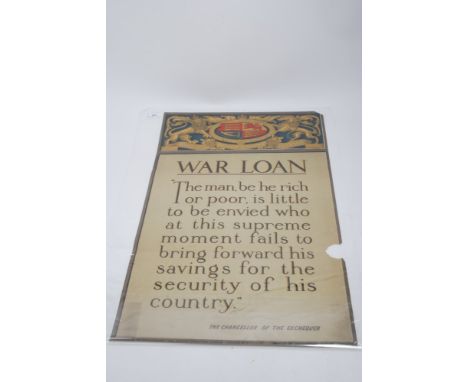 First World War Savings poster- War loan, the man, be he rich or poor, is little to be envied who at his supreme moment fails