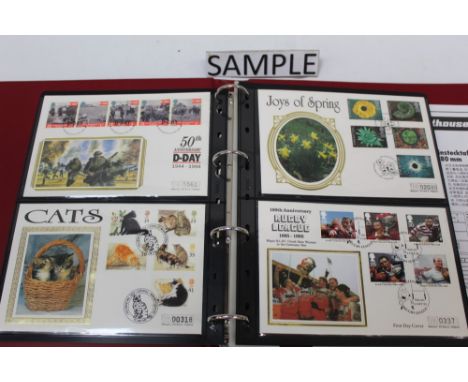 Stamps selection of Benham Silk first day covers housed in four albums and loose (qty)