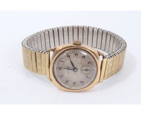 Gentlemen’s vintage Rotary 9ct gold cased wristwatch on expandable plated strapCondition report: Weight 48g