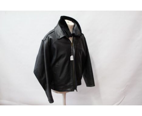 Vintage charcoal grey leather RAF aircrew jacket by Aviation Leathercraft, size 46 R
