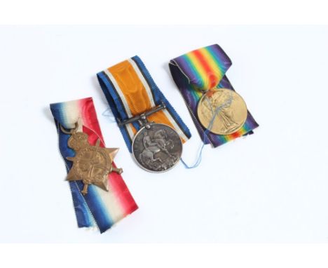 First World War 1914 - 15 Star Trio, comprising 1914 - 15 Star named to 9272 L.Cpl. A. Baldwin. Suffolk. R., together with Wa