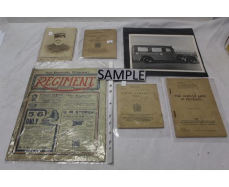 Box of Military ephemera including photographs, postcards, Field Almanac 1916, Bayonet Training 1916, German Army in Picture 