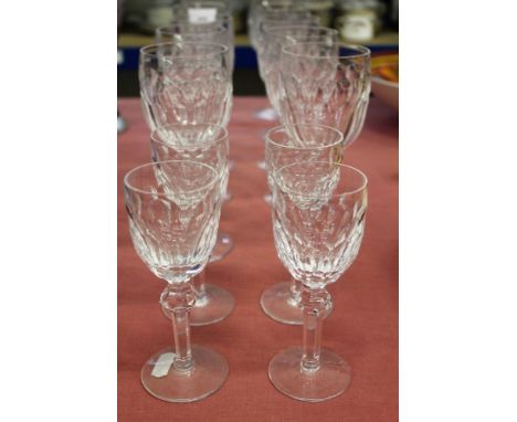 Waterford Crystal part table service comprising of ten wine glasses and four port glasses