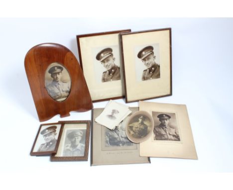 First World War propeller tip photograph frame together with other First and Second World War period photographs