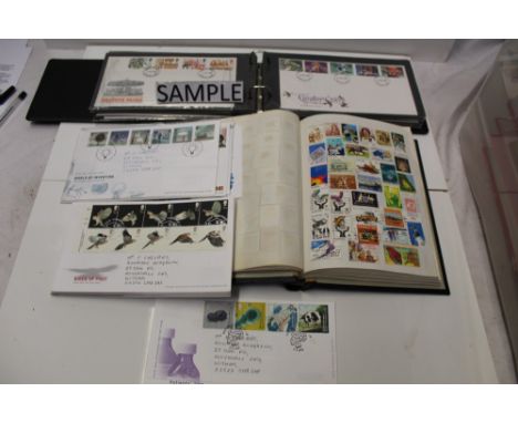 Stamps GB and World selection in albums and loose. First day covers. Year Packs and Presentation packs etc.