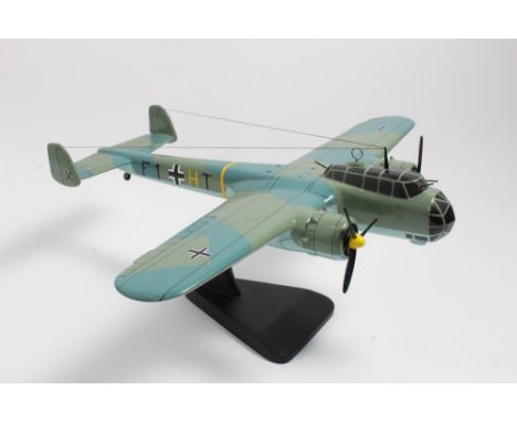 Scratchbuilt scale model of a Dornier 17Z F1-HT constructed from solid mahogany and painted to a very high standard in camouf