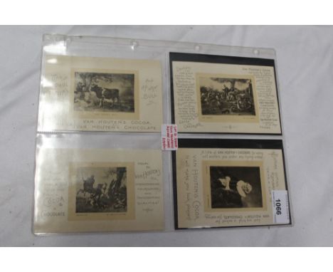 Victorian Advertising cards, Van Houten's Cocoa and Chocolate. Set of Six featuring Old Master Paintings.