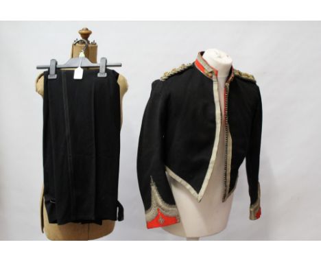 Victorian Royal Artillery Colonel's dress jacket with bullion epaulettes and trim, together with a pair of later trousers and