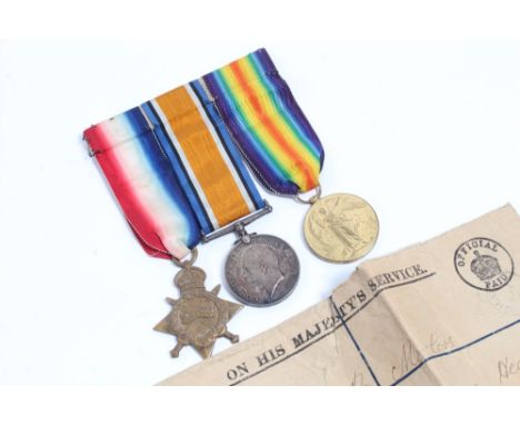 First World War 1914 - 15 Star Trio Comprising 1914 - 15 Star, War and Victory medals named to 54566 DVR. B. Morters. R.E. (M