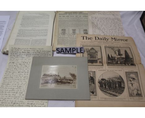 Railway Disaster ephemera including Witham 1st September 1905, accident newspapers and cuttings, handwritten manuscript of th