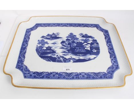Copeland blue and white ceramic tray decorated with Eastern scene