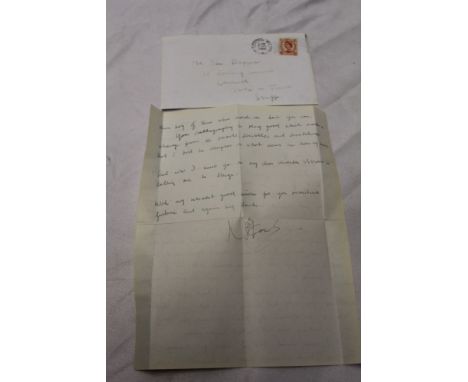 Autograph Noel Coward (1899-1973) British playwright, composer and actor. Handwritten letter to Mr Ian Pepper dated 1966 sign