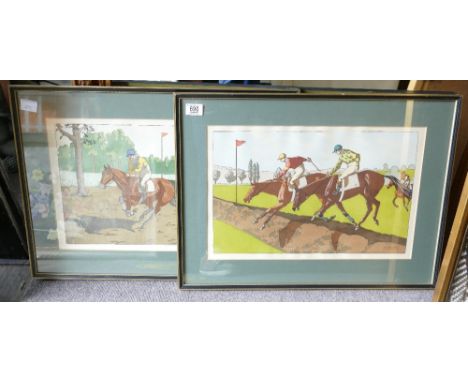C H Ancelys Two 1930's coloured horse racing prints(2) 