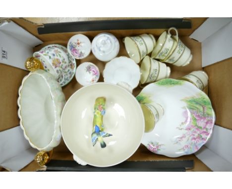 A mixed collection of items to include: Large Wedgwood Briar Rose Patterned Fuit Bowl, Royal Albert Blossom Time patterned fr